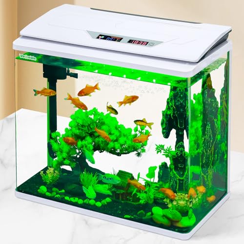 Aquarien, Betta- und Goldfisch-Tanks mit Filter, Licht, siebenfarbige LED, integrierte Sauerstoffversorgung, Filtration und Zirkulation sowie Aquarium-Starter-Kits, 38 l Aquarien, Betta- und Goldfisch-Tanks mit Filter, Licht, siebenfarbige LED, integrierte Sauerstoffversorgung, Filtration und Zirkulation sowie Aquarium-Starter-Kits, 38 l von Wedoelsim