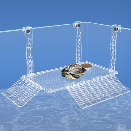 Wedoelsim Acryl-Schildkröten-Dock-Plattform für Wasserschildkröten, kein Schraubendreher erforderlich, mühelos und stabil, innovative Schildkrötentank-Halterung für Sicherheit, Haltbarkeit (35,6 cm) von Wedoelsim