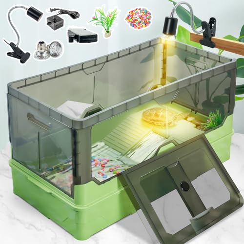 Wedoelsim Integriertes Schildkröten-Tank-Set ohne Installation. Mit Filter, Wasserpumpe, Wärmelampe, Rädern, leicht zu bewegen, geeignet für kleine Schildkröten-Frosch, ein Geschenk für Kinder Wedoelsim Integriertes Schildkröten-Tank-Set ohne Installation. Mit Filter, Wasserpumpe, Wärmelampe, Rädern, leicht zu bewegen, geeignet für kleine Schildkröten-Frosch, ein Geschenk für Kinder von Wedoelsim