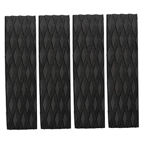 Anti-Schlupf-Surfpads, Surfboard-Traktionspads Anti-Rutsch-Surfen Skimboard-Aufkleber Vordererschwanz-Deck-Matte Black 4pcs für Outdoors Anti-Schlupf-Surfpads, Surfboard-Traktionspads Anti-Rutsch-Surfen Skimboard-Aufkleber Vordererschwanz-Deck-Matte Black 4pcs für Outdoors von Weduspaty