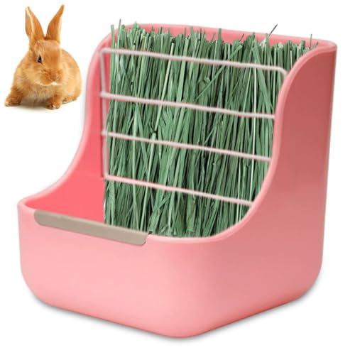 Bunny Food Bowl, Guinea Pig Food Bowl 2 in 1 Grass & Chewing Safe Bunny Hay Feeder with Heavy-Duty Metal Frame Cross Screw Fixed Guinea Pig Hay Holder for Cages More Bunny Food Bowl, Guinea Pig Food Bowl 2 in 1 Grass & Chewing Safe Bunny Hay Feeder with Heavy-Duty Metal Frame Cross Screw Fixed Guinea Pig Hay Holder for Cages More von Weduspaty