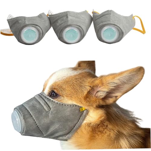 Gasmaske für Hunde, 3pcs Hundegasmaske, einstellbare Anti-Verschmutzungshund-Mündung, atmungsaktive Anti-Staub-wiederverwendbares Tierversorgungsmittel für den Außenbereich von Weduspaty