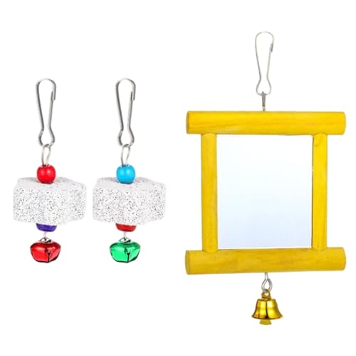 Hühnerspielzeug für Coop, Hühnerspielzeug und innovativer Vogel umfasst 1 Hanging Bell Papa -Swing -Spiegel, 2 Schnäppchen -Schleifsteine, perfekt für Vögel, Papageien von Weduspaty