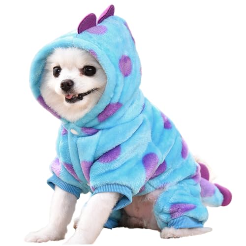 Hundekleidung, Katzenkleidung lustige Dinosaurierhund-Outfits mit Hut Plüsch warm warmes Haustier für kleines Welpenkätzchen mit 10-14 kg Hundekleidung, Katzenkleidung lustige Dinosaurierhund-Outfits mit Hut Plüsch warm warmes Haustier für kleines Welpenkätzchen mit 10-14 kg von Weduspaty