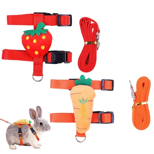 Kätzchengurt und Leine, 2 PCS -Katzenkabelbaum und Leine, niedliche verstellbare Kaninchen Set, Karotte für Kaninchen, Kätzchen kleine Tiere von Weduspaty