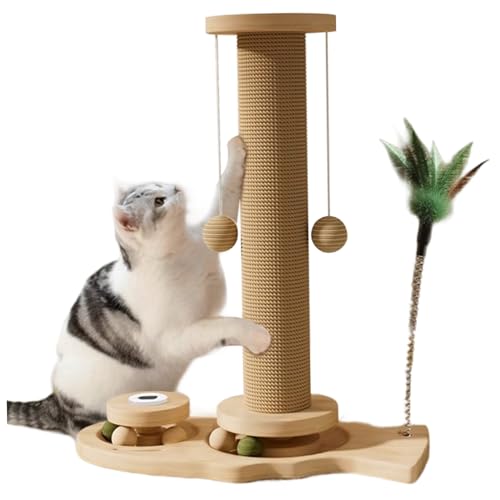 Kratzerpfosten, Katzenkratzerposten interaktive Sisal-Katzenmöbel mit Bällen und Zwei Turntables & Teaser Nicht-Schlupf-Spielzeug für Innenräume, 16x13 Zoll Kratzerpfosten, Katzenkratzerposten interaktive Sisal-Katzenmöbel mit Bällen und Zwei Turntables & Teaser Nicht-Schlupf-Spielzeug für Innenräume, 16x13 Zoll von Weduspaty