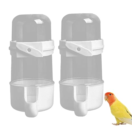 Vogelwasserversorger, 2 Stcs Vogelwasserspender Kunststoff -Feeder No Mess Food Container für Wellensittich Shotet Cockatiel 200ml von Weduspaty