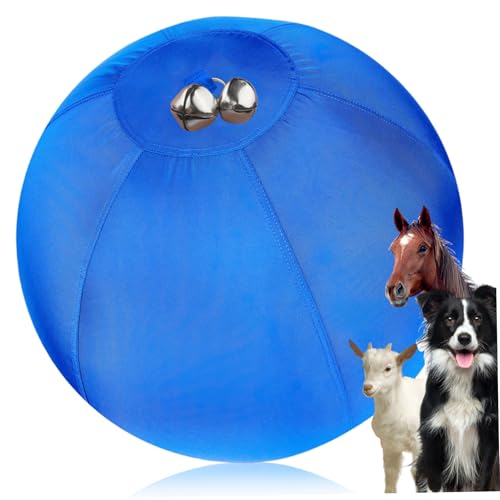 Weduspaty Hüterball, Hischball für Hunde mit Bell 18 -Zoll -PVC mit Reißverschluss in Polyesterabdeckung Kratzer für Pferd & Schaf von Weduspaty