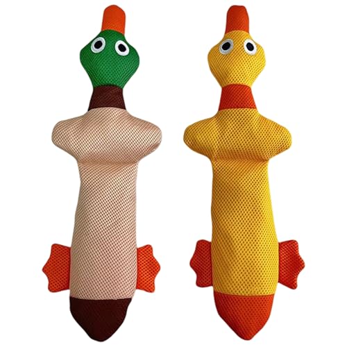 Weduspaty Quietschende Hundespielzeug, Hundekau -Spielzeug 2pcs unzerstörbarer Entenform Mesh Quietsch 20 Zoll langes schwimmendes Pool -Kauen für das Training für Kinder von Weduspaty