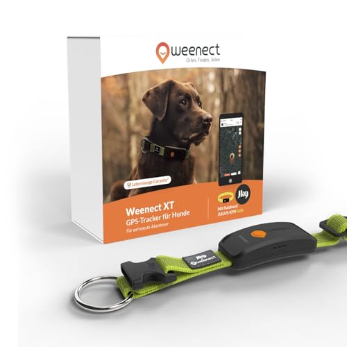 Weenect Hund XT - NEUES GPS-Halsband für Hunde | XL-Antenne | Wasserdicht | Hyperresistentes integriertes Julius-K9 Halsband Gelb Abonnement erforderlich von Weenect