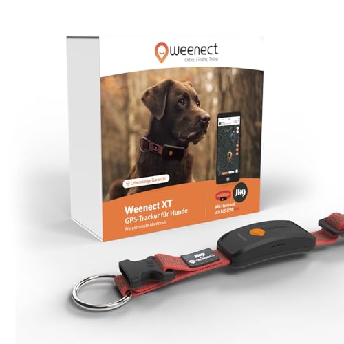 Weenect Hund XT - NEUES GPS-Halsband für Hunde | XL-Antenne | Wasserdicht | Hyperresistentes integriertes Julius-K9 Halsband Rot Abonnement erforderlich von Weenect