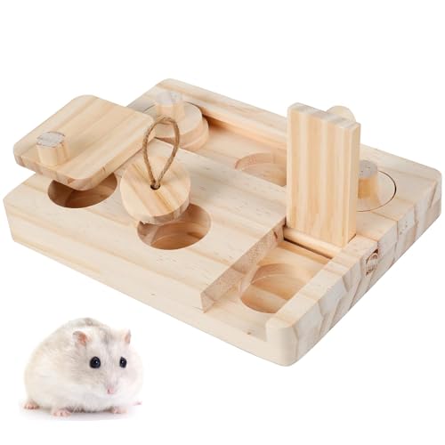 Weenwill Hamster Spielzeug,6 In 1 Holzspielzeug Zur Futtersuche Kauspielzeug Hamster Holzspielzeug für Hamster Meerschweinchen Chinchillas Kaninchen von Weenwill