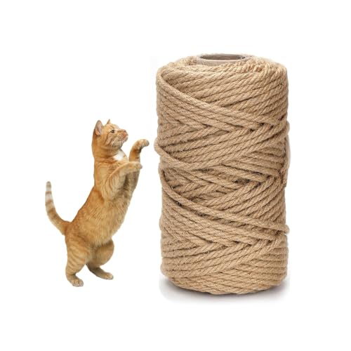 Weenwill Sisalseil für Kratzbaum,50 m x 6 mm natürliche Jute Seil Sisal Seil Sisalseil für Katzen Katzen Sisalseil Spielzeug für Kratzseil,Haushalt,Garten,DIY,Dekoration von Weenwill