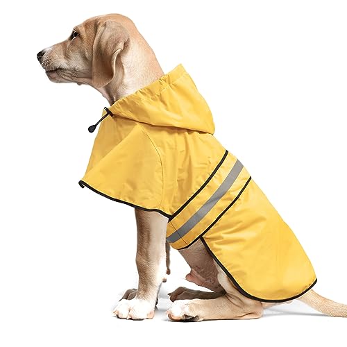 Weesiber Wasserdichter verstellbarer HundeRegenmantel Reflektierende HundeRegenjacke mit Kapuzenpullover, leichter HundeRegenmantel Hundeponcho Zupfer für kleine mittelgroße und große Hunde Weesiber Wasserdichter verstellbarer HundeRegenmantel Reflektierende HundeRegenjacke mit Kapuzenpullover, leichter HundeRegenmantel Hundeponcho Zupfer für kleine mittelgroße und große Hunde von Weesiber