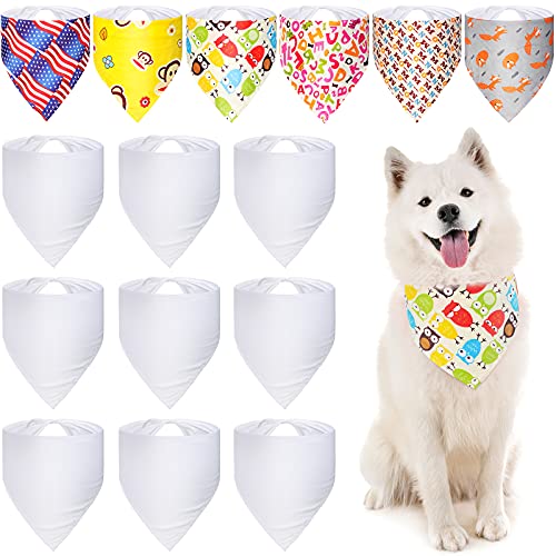 15 Stück Sublimation Haustier Bandana Wärmetransfer Waschbar Dreieckstuch Hund Schal Sublimation Blank DIY Triangle Dog Bib Heat Press Pet Triangle Bibs Kopftuch Zubehör für Hunde Welpen Katzen von Weewooday