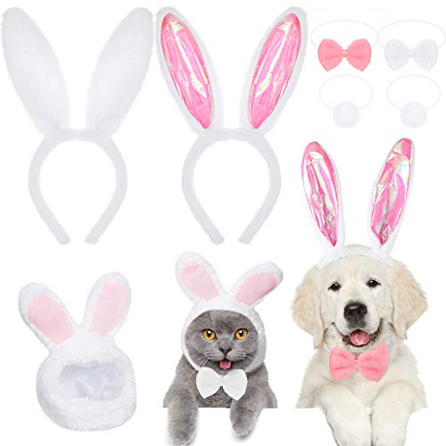 3 Sets mit Hasenohren, Osterhasenhut und Stirnband, Schwanz, Fliege, Ostern, Bequeme Party-Kopfbedeckung, Kostüm, kurzes Plüsch-Partyzubehör für Haustiere, Hunde, Welpen und Katzen (lebendiger Stil) 3 Sets mit Hasenohren, Osterhasenhut und Stirnband, Schwanz, Fliege, Ostern, Bequeme Party-Kopfbedeckung, Kostüm, kurzes Plüsch-Partyzubehör für Haustiere, Hunde, Welpen und Katzen (lebendiger Stil) von Weewooday