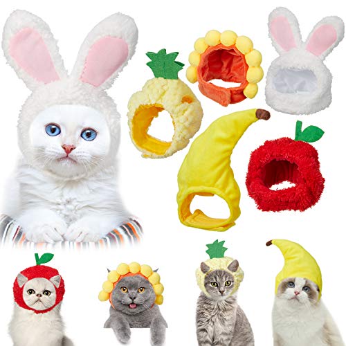 Weewooday 5 Stück Katze Hut Katze Kostüm Hasen Mütze mit Hasenohren Banane Sonnenblume Frucht Ananas Mütze Halloween Weihnachten Party Kostüm Kopfbedeckung für Katzen Welpen Haustier Materialien Weewooday 5 Stück Katze Hut Katze Kostüm Hasen Mütze mit Hasenohren Banane Sonnenblume Frucht Ananas Mütze Halloween Weihnachten Party Kostüm Kopfbedeckung für Katzen Welpen Haustier Materialien von Weewooday