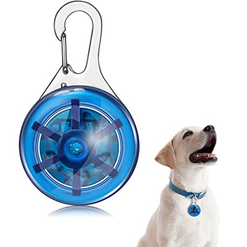 Haustier Halsband LED Licht Klammer Haustierlicht Sicherheit Hunde und Katzen LED Licht Wasserdichter Halsband Anhänger für Nachtwandern Laufen Reiten (Blau) von Weewooday