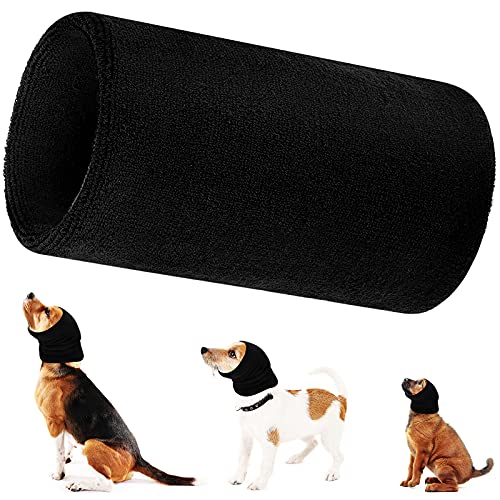 Weewooday Hunde Schal Hals und Ohren Wärmer Haustier Ohr Wickel Schal Winter Hund Hut Strick Halswärmer Kopfbedeckung für Komfort, Anti-Angst am Lärmplatz (5,9 x 7,8 Zoll) von Weewooday
