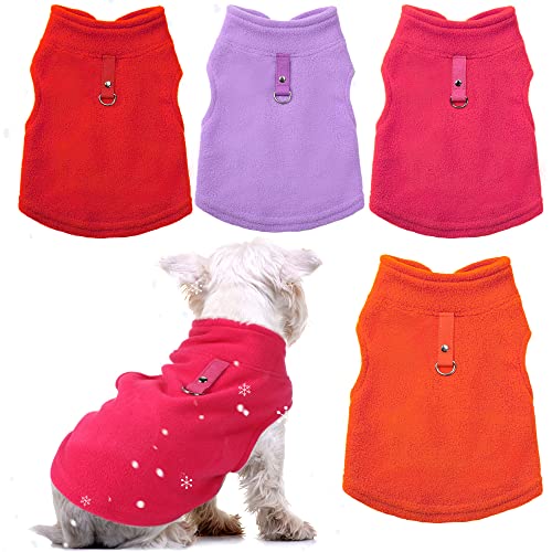 Hundepullover aus Stoff mit Ring für die Leine, Winter-Fleece, Hundepullover, warme Jacke, Welpenkleidung für Welpen, Katzen, Chihuahua, Größe XL, Rot, Orange, Rose, Violett, 4 Stück Hundepullover aus Stoff mit Ring für die Leine, Winter-Fleece, Hundepullover, warme Jacke, Welpenkleidung für Welpen, Katzen, Chihuahua, Größe XL, Rot, Orange, Rose, Violett, 4 Stück von Weewooday
