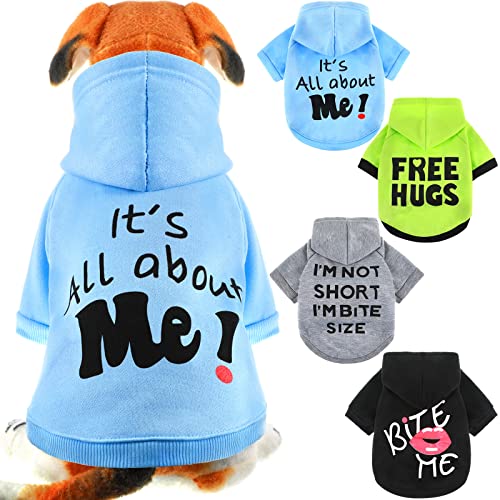Hundepullover für kleine Hunde, warme Hundekleidung, Kapuzenpullover, Winter-Fleece, Hunde-Sweatshirt, PET-Bekleidung für kleine Welpen, Katzen, Chihuahua, 4 Farben (Medium) von Weewooday