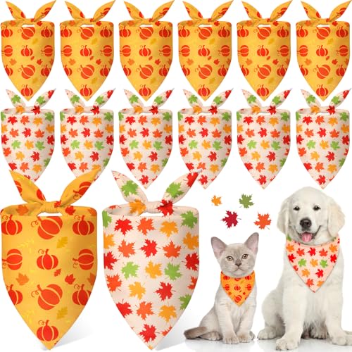 Weewooday 12 Stück Herbst-Hundehalstücher, Ahornblätter, Kürbis-Halstücher für Hunde, Herbst, Dreieck, Halstuch, Lätzchen für kleine, mittelgroße und große Haustiere, Herbst, Erntedankfest Weewooday 12 Stück Herbst-Hundehalstücher, Ahornblätter, Kürbis-Halstücher für Hunde, Herbst, Dreieck, Halstuch, Lätzchen für kleine, mittelgroße und große Haustiere, Herbst, Erntedankfest von Weewooday