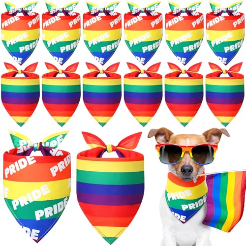 Weewooday 12 Stück Pride Day Hundehalstücher Regenbogen Halstücher für Hunde Pride Pet Halstuch Lätzchen für Welpen, kleine, mittelgroße und große Haustiere, Kostümzubehör Weewooday 12 Stück Pride Day Hundehalstücher Regenbogen Halstücher für Hunde Pride Pet Halstuch Lätzchen für Welpen, kleine, mittelgroße und große Haustiere, Kostümzubehör von Weewooday