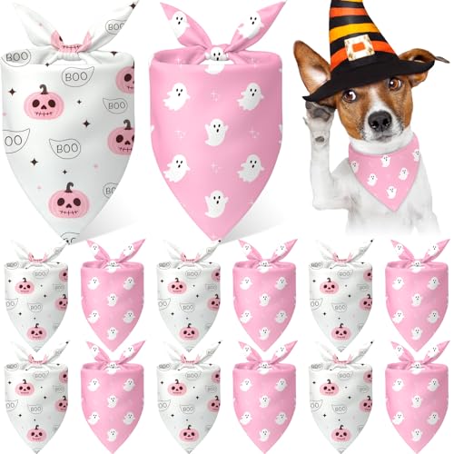 Weewooday 12 Stück rosa Halloween Hundehalstücher Kürbis und Geist Halstücher für Hunde Dreieckstuch Lätzchen für kleine, mittelgroße und große Haustiere Halloween Kostüm Zubehör Weewooday 12 Stück rosa Halloween Hundehalstücher Kürbis und Geist Halstücher für Hunde Dreieckstuch Lätzchen für kleine, mittelgroße und große Haustiere Halloween Kostüm Zubehör von Weewooday
