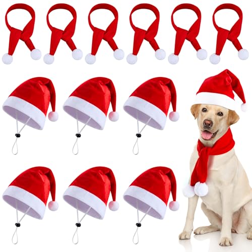 Weewooday 12-teiliges Weihnachtsmützen-Set aus Haustier, Mini-Weihnachtsmannmütze, Schal, Weihnachtsmütze mit verstellbarem Kinnriemen für Henne, Ente, Hase, Katze, Hund, Hamster, Meerschweinchen, Weewooday 12-teiliges Weihnachtsmützen-Set aus Haustier, Mini-Weihnachtsmannmütze, Schal, Weihnachtsmütze mit verstellbarem Kinnriemen für Henne, Ente, Hase, Katze, Hund, Hamster, Meerschweinchen, von Weewooday