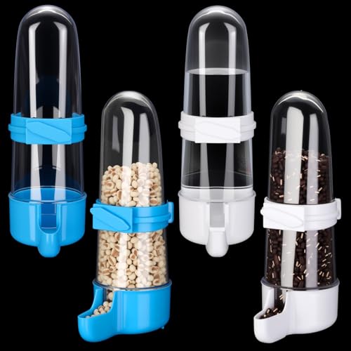 Weewooday 4 Stück Automatischer Vogelfutterkäfig Wasserspender Vogelwasserspender Hamsterkäfig Bewässerungszubehör Trinkflasche für Hamster Papagei (trendiger Stil, 280 ml) von Weewooday