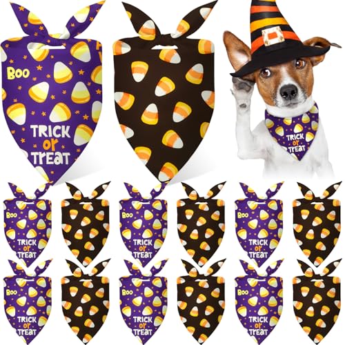 Weewooday Halstücher für Hunde, Dreieckstuch, Halstuch, Halstuch, Halstuch, Lätzchen für kleine, mittelgroße und große Haustiere, Halloween-Kostüm-Zubehör, 12 Stück Weewooday Halstücher für Hunde, Dreieckstuch, Halstuch, Halstuch, Halstuch, Lätzchen für kleine, mittelgroße und große Haustiere, Halloween-Kostüm-Zubehör, 12 Stück von Weewooday