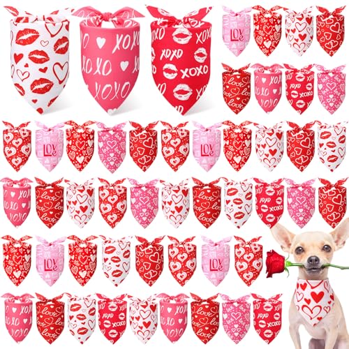 Weewooday Hundehalstücher zum Valentinstag, weich, verstellbar, dreieckig, für kleine, mittelgroße und große Hunde, Rot und Rosa, 50 Stück Weewooday Hundehalstücher zum Valentinstag, weich, verstellbar, dreieckig, für kleine, mittelgroße und große Hunde, Rot und Rosa, 50 Stück von Weewooday