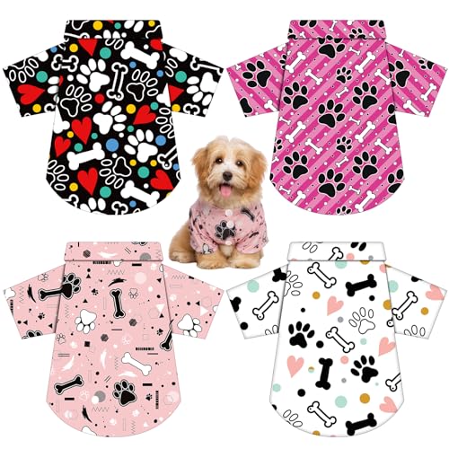 Weewooday Sommer-T-Shirts für Haustiere, Hundepfoten-Stil, Blumenmuster, atmungsaktiv, coole Kleidung, Strand, Meer, Welpen, Sweatshirt für kleine Welpen, Größe XXL, 4 Stück Weewooday Sommer-T-Shirts für Haustiere, Hundepfoten-Stil, Blumenmuster, atmungsaktiv, coole Kleidung, Strand, Meer, Welpen, Sweatshirt für kleine Welpen, Größe XXL, 4 Stück von Weewooday