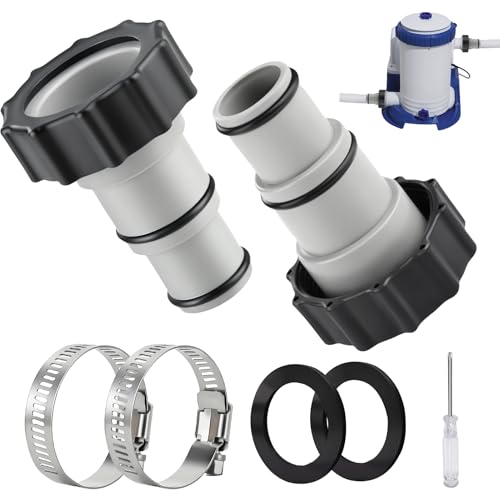 Wefaly Pool Adapter A, 2 Stück Pool Schlauchadapter mit Gewinde, Adapter Poolschlauch, Schlauchadapter Pool 38mm und 32mm, Poolpumpe Schlauch Adapter Wefaly Pool Adapter A, 2 Stück Pool Schlauchadapter mit Gewinde, Adapter Poolschlauch, Schlauchadapter Pool 38mm und 32mm, Poolpumpe Schlauch Adapter von Wefaly