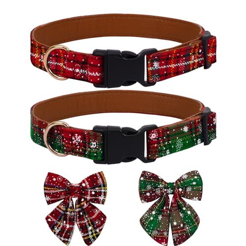 Weihnachtliches Hundehalsband, verstellbar, für kleine, mittelgroße und große Hunde von Wegitcs
