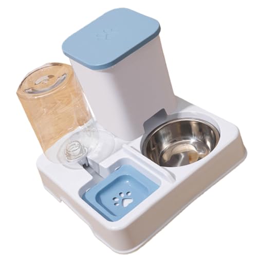 2-in-1-Futterspender für kleine Hunde und Katzen, Futterspender mit Doppelnapf, Futterbehälter und Wasserspender, Haustiergeschirr 2-in-1-Futterspender für kleine Hunde und Katzen, Futterspender mit Doppelnapf, Futterbehälter und Wasserspender, Haustiergeschirr von Wegiwuca