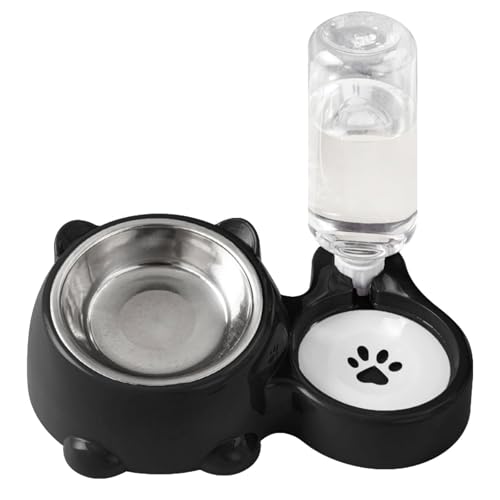 2-in-1 erhöhter Hundenapf-Set, auslaufsicher, abnehmbare Metall-Futterschale, platzsparendes Design von Wegiwuca