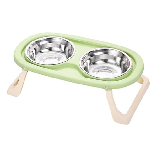 Wegiwuca Pastellfarben Erhöhte Hundeberken Mit Verstellbarem Still Spritzsicherer Doppelschale Für Die Fütterung Von Bauchmuskeln Edelstahl Haustier von Wegiwuca