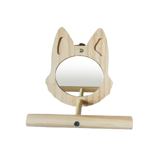 Vogel verspiegelt mit Sitzstange, Holzständer, Spielspielzeug für Sittiche, Nymphensittiche, Nymphensittiche, Finken, Kanarienvögel und kleine Vögel Vogel verspiegelt mit Sitzstange, Holzständer, Spielspielzeug für Sittiche, Nymphensittiche, Nymphensittiche, Finken, Kanarienvögel und kleine Vögel von Wegiwuca