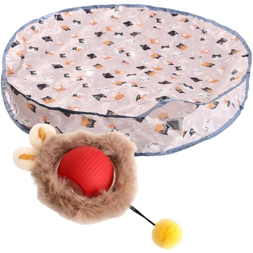 Wegiwuca Automatisch bewegliches Katzenspielzeug-Set mit doppellagigen Bezügen, waschbare Matten für Haustiere von Wegiwuca
