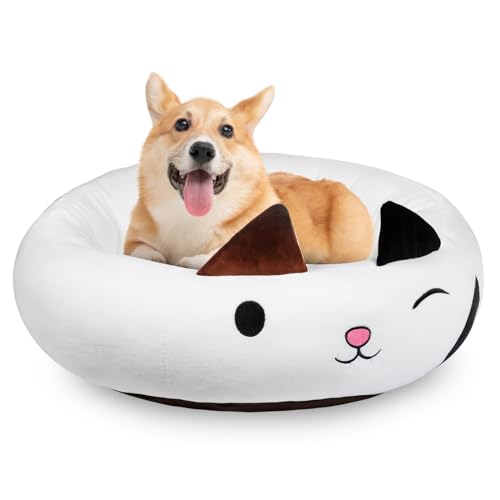 Calico Haustierbett, 61 cm, beruhigendes Hunde- und Katzen-Plüschbett, Fulffy Comfy gepolsterte Katzenmatte, Plüsch-Haustierbett, rutschfeste Unterseite, weich, waschbar, schlafendes Hundebett für Calico Haustierbett, 61 cm, beruhigendes Hunde- und Katzen-Plüschbett, Fulffy Comfy gepolsterte Katzenmatte, Plüsch-Haustierbett, rutschfeste Unterseite, weich, waschbar, schlafendes Hundebett für von WeightedPlush