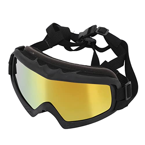Große Hundesonnenbrille, Winddichte Hundebrille, Leichter Augenschutz, PC-Linse, UV-Schutz, mit Haustier-Outdoor-Brillenbox (Schwarzer Rahmen, rote Linse) von Weikeya