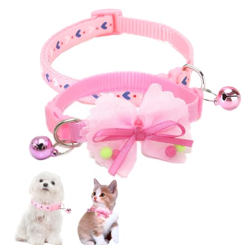 2 Stück rosa Welpenhalsband mit Glöckchen, Hundehalsband XS, Kätzchen-Glöckchenhalsband, Mädchen, verstellbar, für XXS, XS, kleine Haustiere, Hunde, Katzen, Tierstreu, kleine Frauen, 2 Stück rosa Welpenhalsband mit Glöckchen, Hundehalsband XS, Kätzchen-Glöckchenhalsband, Mädchen, verstellbar, für XXS, XS, kleine Haustiere, Hunde, Katzen, Tierstreu, kleine Frauen, von WeimoMonkey
