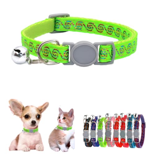 Hundehalsband, Glocke, XS, für Jungen, Sicherheitsschnalle, weiches Nylon, verstellbar, für XXS, XS, kleine Haustiere, Tierstreu, kleine Kätzchen, Halsumfang 19,1–32 cm, Hellgrün Hundehalsband, Glocke, XS, für Jungen, Sicherheitsschnalle, weiches Nylon, verstellbar, für XXS, XS, kleine Haustiere, Tierstreu, kleine Kätzchen, Halsumfang 19,1–32 cm, Hellgrün von WeimoMonkey