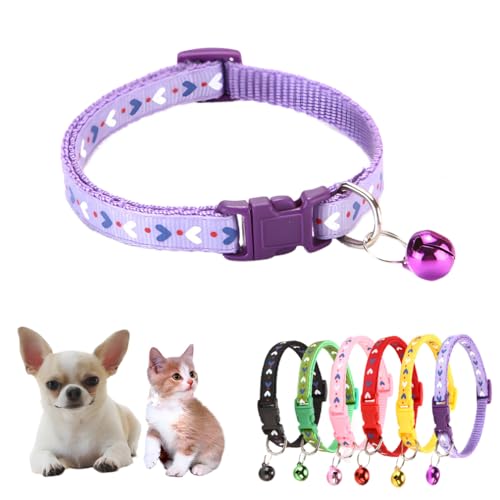 Hundehalsband, Welpenhalsband mit Glöckchen, Katzenhalsband, weiche Nylon-Schnalle, Herz, verstellbar, 19–32 cm, für XXS, XS, kleine Haustiere, Hunde, Tierstreu, kleine Kätzchen, Jungen, Mädchen, Hundehalsband, Welpenhalsband mit Glöckchen, Katzenhalsband, weiche Nylon-Schnalle, Herz, verstellbar, 19–32 cm, für XXS, XS, kleine Haustiere, Hunde, Tierstreu, kleine Kätzchen, Jungen, Mädchen, von WeimoMonkey