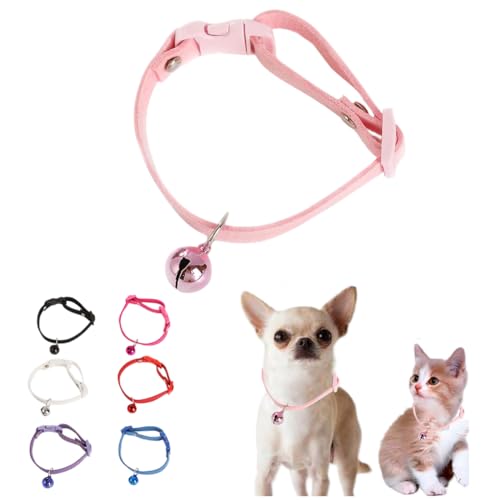 Rosa Welpenhalsband mit Glöckchen, XXS Hundehalsband Mädchen, Katzenhalsbänder mit Glöckchen für XXS Xs Kleine Hündinnen Haustier Kätzchen Tier Rosa Welpenhalsband mit Glöckchen, XXS Hundehalsband Mädchen, Katzenhalsbänder mit Glöckchen für XXS Xs Kleine Hündinnen Haustier Kätzchen Tier von WeimoMonkey