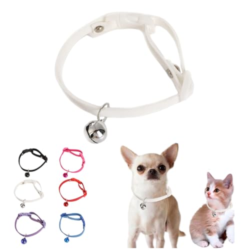 Welpenhalsband mit Glöckchen, weiß, XXS Hundehalsband, Jungen, niedliches Katzenhalsband mit Glöckchen, für XXS, XS, kleine männliche Hunde, Haustier, Kätzchen, Tier Welpenhalsband mit Glöckchen, weiß, XXS Hundehalsband, Jungen, niedliches Katzenhalsband mit Glöckchen, für XXS, XS, kleine männliche Hunde, Haustier, Kätzchen, Tier von WeimoMonkey