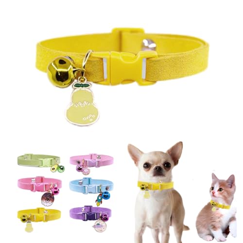 XS Hundehalsband mit Glöckchen, Welpenhalsband mit Glöckchen, niedliches Glöckchenhalsband für Katzen, verstellbar, für XXS, XS, kleine, männliche Hunde, Haustier, Kätzchen, Tier, Gelb, XS XS Hundehalsband mit Glöckchen, Welpenhalsband mit Glöckchen, niedliches Glöckchenhalsband für Katzen, verstellbar, für XXS, XS, kleine, männliche Hunde, Haustier, Kätzchen, Tier, Gelb, XS von WeimoMonkey