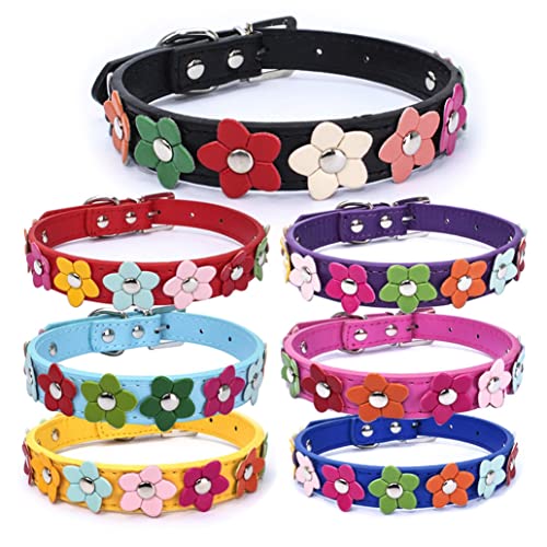 Hundehalsband, klein, bunt, PU-Leder, für Welpen, Katzen, waschbar, Gelb Hundehalsband, klein, bunt, PU-Leder, für Welpen, Katzen, waschbar, Gelb von Weimostar