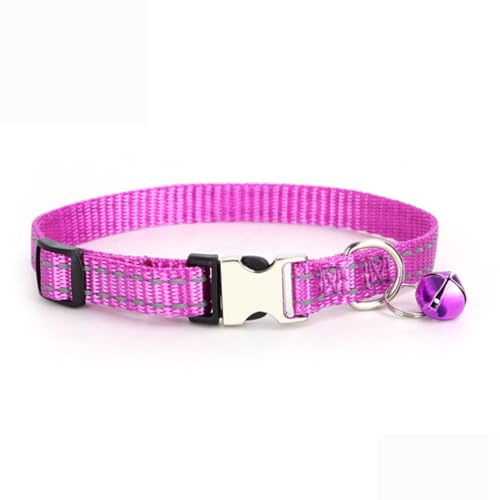 Hundehalsband mit Glöckchen, Katzenhalsband, reflektierend, für Mädchen, Jungen, Nylon, Metallschnalle, Welpen, XS, XS, XS, XS, XS, XXS, XS, XS, XXS, Lila, XS von Weimostar